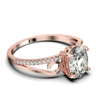 Великолепна изкуство Nouvea 1. Карат овален изрязан диамант Moissanite въртещ се стил на годежен пръстен, сватбен пръстен в стерлингово