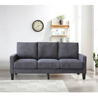 3-местен диван-модерен диван за хол в тъмно сив Плат