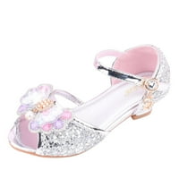 Kid Slides Бебешки сандали за момичета с размер детски обувки с диамантен лъскав сандали принцеси обувки лък високи токчета показват
