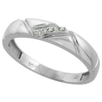 10k бяло злато мъжки диамантен сватбена лента пръстен за мъже 0. cttw блестящо изрязване широк размер 9