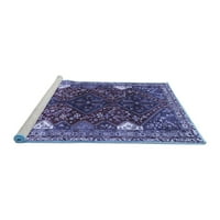Ahgly Company Machine Pashable Indoor Square Persian Blue Traditional Area Cugs, 8 'квадрат