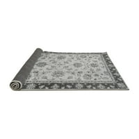 Ahgly Company Indoor Round Ориенталски сиви традиционни килими, 5 'кръг