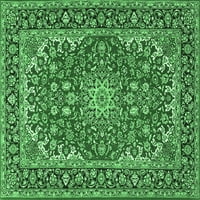 Ahgly Company Indoor Medallion Medallion Emerald Green Traditional Area Rugs, 7 '9'