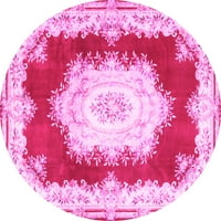 Ahgly Company Indoor Round Medallion Pink French Area Cured, 5 'Round