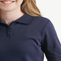 Правосъдие Момичета Униформа Дълъг ръкав плетена Поло риза, 2-пакет, размери