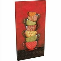 Стека на кухня чаша кафе шарени Чаши полка точки Живопис червено и черно платно изкуство от Пайд Пайпър Творчески