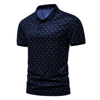 Strungten Men's Summer Smart Lavual Laple Print Polo риза с късо ръкав Суитчър за голф риза Мъжки тениска