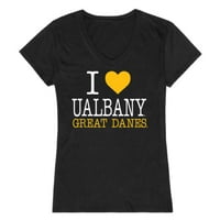 Любов Ualbany University of Albany The Great Danes дамска тениска черно малка