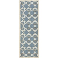 Дворният двор Карол Геометричен вътрешен килим за бегач, 2'3 10 ', синьо бежово
