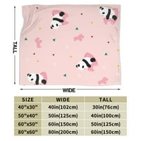 Проста геометрия Малко прясно одеяло за хвърляне на панда, супер меко антилинг фланелен одеял, 50 x40