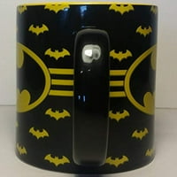 Silver Buffalo Bn DC Comics Batman Logo Wrap наоколо с прилепи керамична чаша, 14-унции