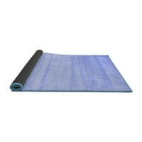 Ahgly Company Indoor Rectangle Solid Blue Modern Area Rugs, 5 '8'