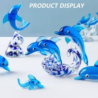 Стъклени делфини Фигурки Колекционерски предмети, статуя на скулптура на морски животни, орнаменти за декорация на дома, стил: