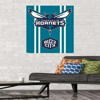 Шарлот Хорнетс-Плакат За Стена С Лого, 22.375 34