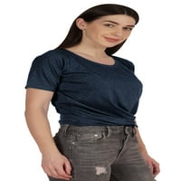 Inkmeso лято Twist front knot crop top за жени с къси ръкави тениски