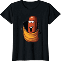 Страхотен забавен Hang Loose Hotdog в джобна тениска черен тройник