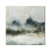 Ступел индустрии енигматична мъгла планина Абстрактен пейзаж сцена живопис галерия увити платно печат стена изкуство, дизайн от
