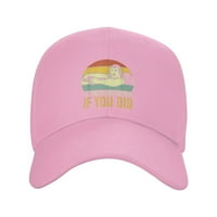 Мъжки и жени Модни уникални печат с него би бил много по -готин, ако сте направили лого регулируем деним бейзболна шапка Pink