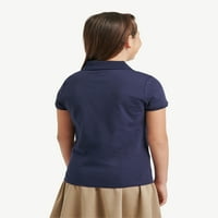 Правосъдие Момичета Униформа къс ръкав плетена Поло риза, размери