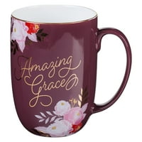 Християнско изкуство подаръци кафе чаша невероятна благодат божур флорални, Оз, Лилаво