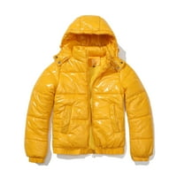 Зимни палта за жени с качулка спорт на открито дамски палта жълт размер l
