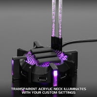 Гейминг стойка за слушалки с Порт УСБ хъб персонализирано Светодиодно осветление гъвкава Акрилна врата-универсална закачалка с