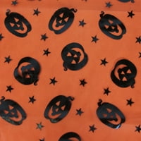 Северен светъл оранжев и черен Хелоуин тиква и звезди декоративна кърпа за маса 55 47