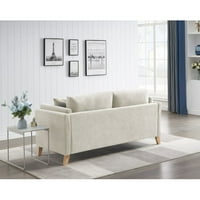 Съвременният диван от тъкани на Chenille, диван от мерки, стол за оръжие с мека възглавница и дървени крака за хол, апартамент