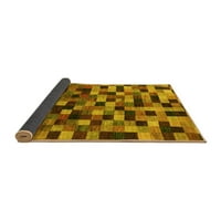 Ahgly Company Indoor Rectangle Checkered Yellow Modern Area Rugs, 5 '8'