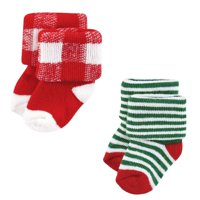 Хъдсън бебешки бебешки момчета памучно богато новородено и тери чорапи, дни на Коледа Дядо Коледа, 6- месеца