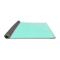 Ahgly Company Indoor Rectangle Solid Turquoise Blue Modern Area Cugs, 3 '5'