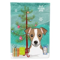 Carolines Treasures BB1632CHF Коледно дърво и Jack Russell Terrier Flag Canvas Размер на къщата Голям, многоцветен