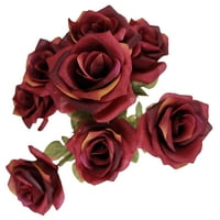 Подпори 16.5 Червена Изкуствена Роза Цвете Закрит Храст